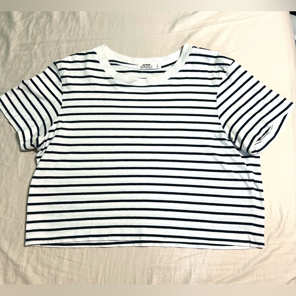 Cotton on cropped baby tee striped